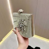 Silver Polyester Solid Color Square Evening Bags main image 3