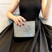Silver Gold Black Polyester Solid Color Square Evening Bags main image 1