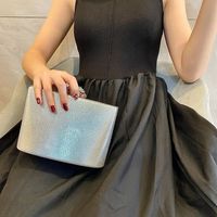 Silver Gold Black Polyester Solid Color Square Evening Bags main image 3