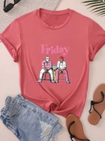 Women's T-shirt Short Sleeve T-Shirts Round Casual Human main image 5