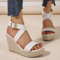Women's Casual Color Block Round Toe Wedge Sandals main image 6