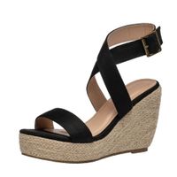 Women's Casual Color Block Round Toe Wedge Sandals sku image 1
