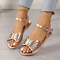 Women's Casual Vacation Solid Color Round Toe Beach Sandals main image 5