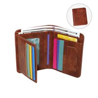 Men's Solid Color Pu Leather Folding Small Wallets sku image 4