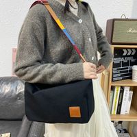 Women's Small Canvas Color Block Solid Color Streetwear Zipper Shoulder Bag main image 5