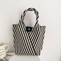 Women's Small Polyester Stripe Vintage Style Classic Style Open Bucket Bag sku image 3