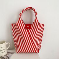 Women's Small Polyester Stripe Vintage Style Classic Style Open Bucket Bag sku image 1
