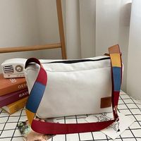 Women's Small Canvas Color Block Solid Color Streetwear Zipper Shoulder Bag sku image 1