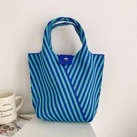 Women's Small Polyester Stripe Vintage Style Classic Style Open Bucket Bag sku image 2