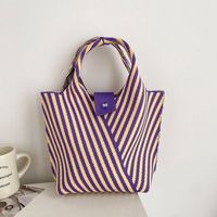 Women's Small Polyester Stripe Vintage Style Classic Style Open Bucket Bag sku image 6