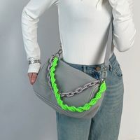 Women's Large Cloth Color Block Solid Color Streetwear Zipper Crossbody Bag sku image 9