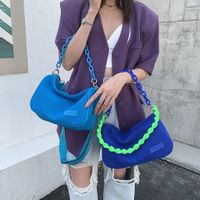 Women's Large Cloth Color Block Solid Color Streetwear Zipper Crossbody Bag main image 5