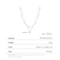 Sterling Silver Silver Plated Elegant Sweet Plating Inlay Round Moissanite Layered Necklaces main image 4