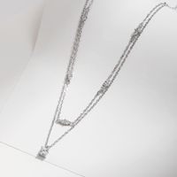 Sterling Silver Silver Plated Elegant Sweet Plating Inlay Round Moissanite Layered Necklaces main image 6