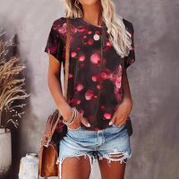 Femmes T-Shirt Manche Courte T-shirts Style Simple Fleur main image 6