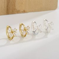 1 Pair Simple Style Shiny Bow Knot Inlay Copper Zircon Earrings main image 1