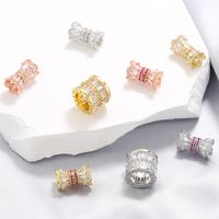 1 Piece Copper Zircon 18K Gold Plated Solid Color Beads Jewelry Buckle main image 1