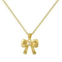 Kupfer Vergoldet Elegant Einfacher Stil Überzug Inlay Einfarbig Perle Halskette Mit Anhänger main image 3