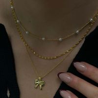 Kupfer Vergoldet Elegant Einfacher Stil Überzug Inlay Einfarbig Perle Halskette Mit Anhänger main image 2