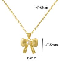 Copper Gold Plated Elegant Simple Style Plating Inlay Solid Color Pearl Pendant Necklace sku image 1