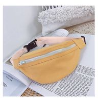 Kid'S Small Canvas Solid Color Basic Square Zipper Fanny Pack main image 3