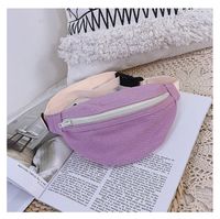 Kid'S Small Canvas Solid Color Basic Square Zipper Fanny Pack main image 4
