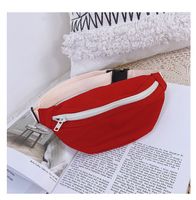 Kid'S Small Canvas Solid Color Basic Square Zipper Fanny Pack main image 2