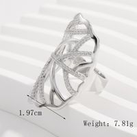 Sterling Silber Weißgold Plattiert Elegant Einfacher Stil Inlay Blätter Zirkon Ringe sku image 4