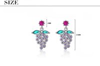 1 Pair Simple Style Classic Style Grape Inlay Copper Zircon Drop Earrings main image 4