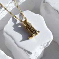 Hip-Hop Retro Boots Copper Plating Gold Plated Women's Pendant Necklace main image 2