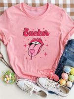 Women's T-shirt Short Sleeve T-Shirts Round Casual Letter main image 5