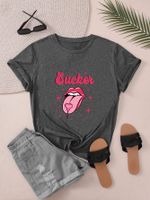 Women's T-shirt Short Sleeve T-Shirts Round Casual Letter main image 6