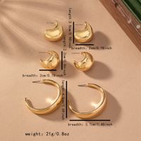 6 Pieces Simple Style Commute Solid Color Plating Chunky Arylic 14K Gold Plated Ear Studs main image 6