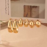 6 Pieces Simple Style Commute Solid Color Plating Chunky Arylic 14K Gold Plated Ear Studs main image 2