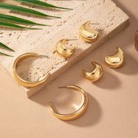 6 Pieces Simple Style Commute Solid Color Plating Chunky Arylic 14K Gold Plated Ear Studs main image 5