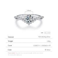 Sterling Silver Silver Plated Luxurious Wedding Plating Inlay Crown Moissanite Rings main image 4