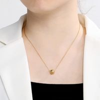 Acero Inoxidable Chapados en oro de 18k Estilo Simple Color Sólido Collar Colgante main image 6