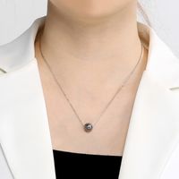 Stainless Steel 18K Gold Plated Simple Style Solid Color Pendant Necklace main image 1