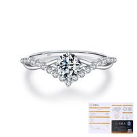 Sterling Silver Silver Plated Luxurious Wedding Plating Inlay Crown Moissanite Rings sku image 1
