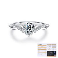 Argent Sterling Plaqué Argent Luxueux Mariage Placage Incruster Couronne Moissanite Anneaux sku image 4