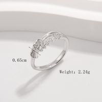 Sterling Silver White Gold Plated Elegant Romantic Plating Inlay Heart Shape Zircon Rings sku image 7
