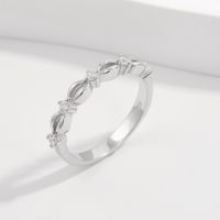 Sterling Silver White Gold Plated Elegant Romantic Plating Inlay Heart Shape Zircon Rings main image 5
