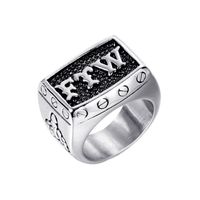 Retro Solid Color 304 Stainless Steel None 18K Gold Plated Men's Rings sku image 1