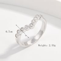 Sterling Silver White Gold Plated Elegant Romantic Plating Inlay Heart Shape Zircon Rings sku image 8