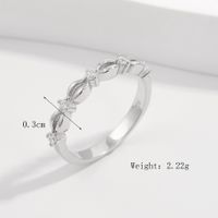 Sterling Silver White Gold Plated Elegant Romantic Plating Inlay Heart Shape Zircon Rings sku image 1