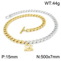 Fashion 18K Gold Plated No Inlaid Titanium Steel Wholesale sku image 2