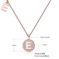 Sterling Silver Simple Style Inlay Letter Moissanite Pendant Necklace sku image 5
