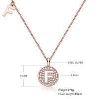 Sterling Silver Simple Style Inlay Letter Moissanite Pendant Necklace sku image 6