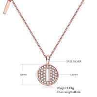 Sterling Silber Einfacher Stil Inlay Brief Moissanit Halskette Mit Anhänger sku image 9
