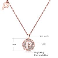 Sterling Silver Simple Style Inlay Letter Moissanite Pendant Necklace sku image 16